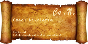 Csech Nikoletta névjegykártya
